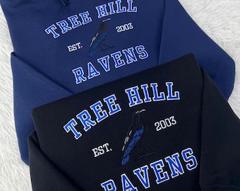 ツリーヒル・レイブンズ刺繍Tシャツ、高校テレビ番組刺繍セーター、ワン・ツリーヒル・ソーシャルクラブ刺繍パーカー、OTHファンギフト