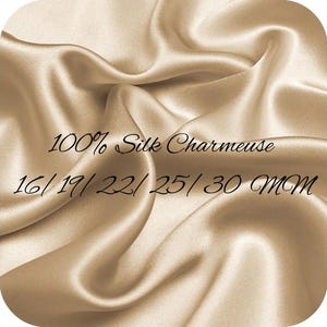 16/19/22/30 Momme 100% Seda Charmeuse Tejidos Sólidos de Seda Pura 112 cm (44 pulgadas) - 99 Colores