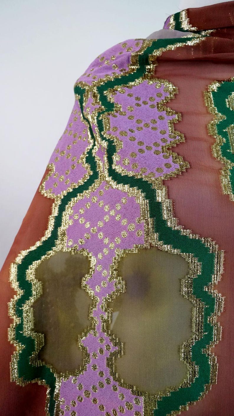 Diraca Design Luxury Italian Silk Dirac Fabric: Metallic Multicolor Somali Design (3 ...