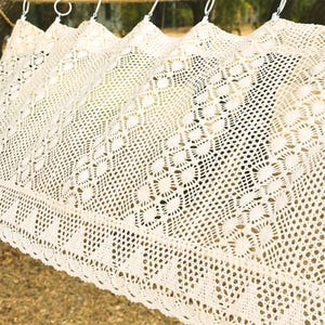 Vintage Beige Crochet Short Curtains For Kitchen, Woven Flower Lace Short Curtains, Cabinet Curtains, Cafe Curtains, Hollow Window Curtain