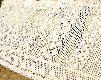 Vintage Beige Crochet Short Curtains For Kitchen, Woven Flower Lace Short Curtains, Cabinet Curtains, Cafe Curtains, Hollow Window Curtain