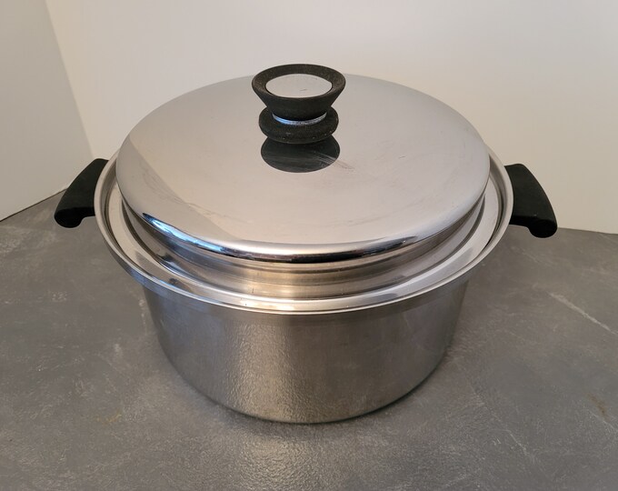 VINTAGE AMWAY QUEEN Dutch Oven / Stock With Lid Stainless Steel