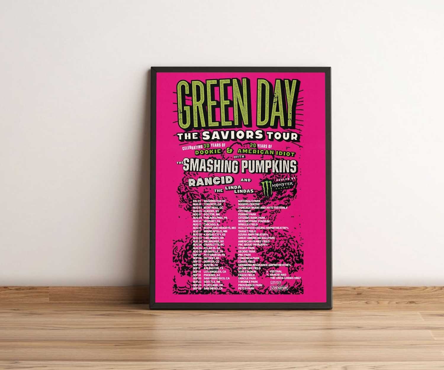 Green Day the Saviors 2024 Tour Poster Music Poster Etsy UK