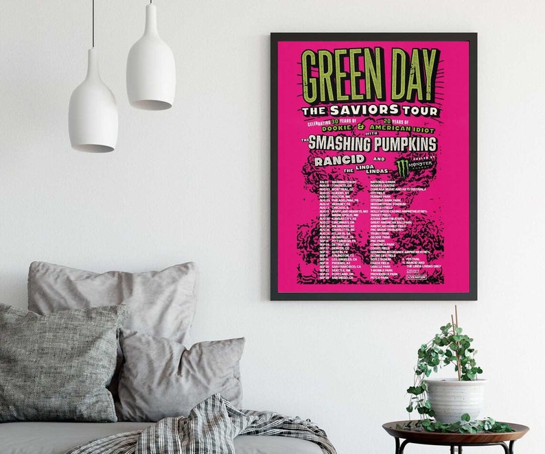 Green Day the Saviors 2024 Tour Poster Music Poster Etsy UK