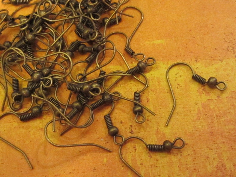 100 Antique Bronze Earring Hooks ABEH Etsy