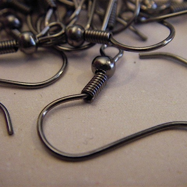 100 - Gun Metal  - Earring Hooks (ABEH)