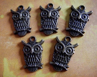 Owl Charms 5 - Antique Bronze- Owl Charm (ABOC)