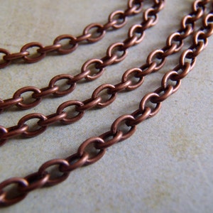 Antique Copper chain - Alexander Bell - 10 Foot - Steampunk  - Antique Copper Cross Chain