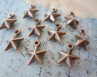 Star Charms  Antique bronze  3D Charms - 10 Bee Charm (ABHBC)