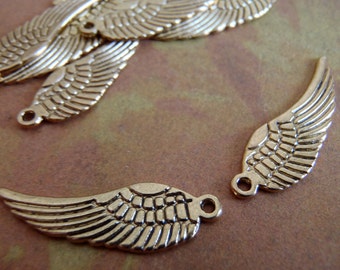 Antique gold wings - 10 - Antique Gold - Tibetan - Angel Wing Charm (ASWC)