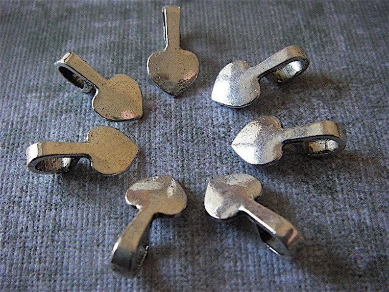 Silver Bails 25 New Tibetan Silver Bails Silver Flat Pad Bails TSB image 2