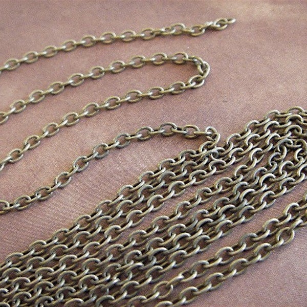 Antique Bronze Cross Chain - Virginia Woolf - 10 Foot - Steampunk - Rustic - Antique Bronze Cross Chain