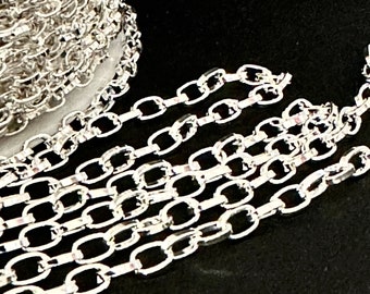 Silver cross chain bulk Amelia Earhart - 20 Foot - Steampunk for jewelry making