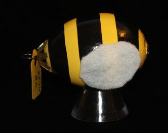 Hand decorated Blown Egg Ornament (Bee)