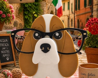 3D Printed Basset Hound Eyeglasses Holder – Dog Lover Gift