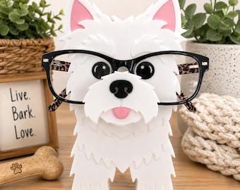 3D Printed Westie Glasses Holder – Dog Lover Desk Decor