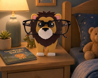 3D Printed Lion Glasses Holder: Safari Desk Organizer for Animal Lovers