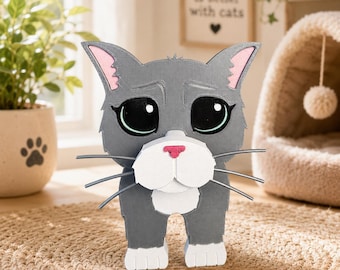 3D Printed Cat Glasses Holder: Soulful Eyes, Desk Organizer