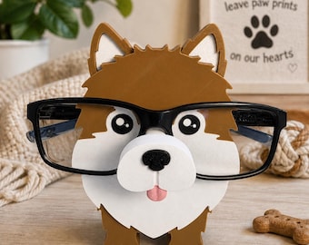 3D Printed Pomeranian Glasses Holder – Dog Lover Gift, Desk Organizer