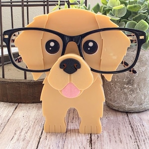 3D Printed Golden Retriever Glasses Holder: Desk Organizer, Dog Lover Gift