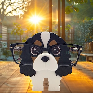 Organizador de escritorio con porta gafas de Cavalier King Charles Spaniel impreso en 3D