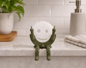 Scrub Daddy Middle Finger Sponge Holder | Funny Kitchen Sink Caddy Organizer