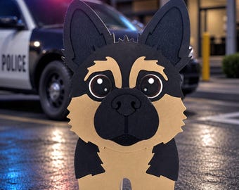 3D Printed German Shepherd Glasses Holder: Dog Lover Gift - K9 Handler Gift