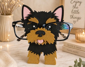 3D Printed Yorkshire Terrier Glasses Holder: Desk Organizer for Yorkie Lovers