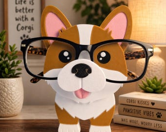 3D Printed Corgi Glasses Holder – Desk Organizer, Dog Lover Gift