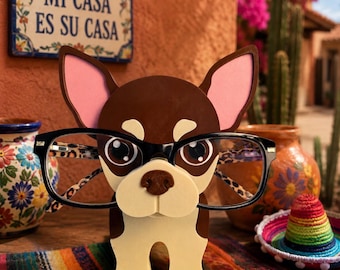Soporte para gafas de chihuahua impreso en 3D: Organizador de escritorio para amantes de los perros