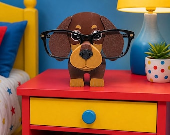 3D Gedruckter Dackel Brillenhalter: Schreibtisch Organizer für Hundeliebhaber