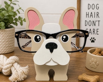 3D Printed French Bulldog Glasses Holder – Desk Organizer, Frenchie Lover Gift