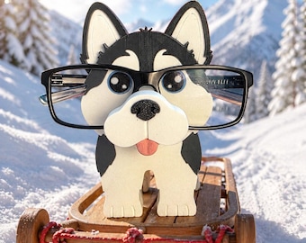 3D Printed Siberian Husky Glasses Holder: Desk Organizer, Dog Lover Gift