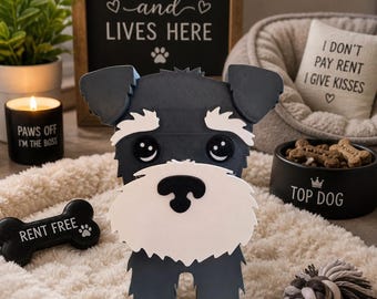 3D Printed Schnauzer Version 1 Glasses Holder: Dog Lover Desk Organizer