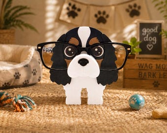 3D Printed Cavalier King Charles Spaniel Glasses Holder: Desk Organizer