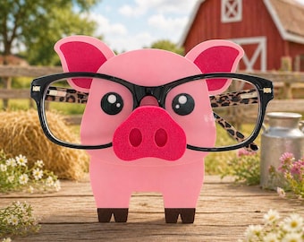 3D Printed Pig Glasses Holder – Animal Lover Gift