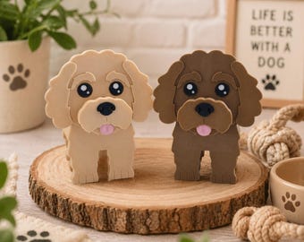 3D-geprinte labradoodle-brilhouder: bureauopberger voor hondenliefhebbers