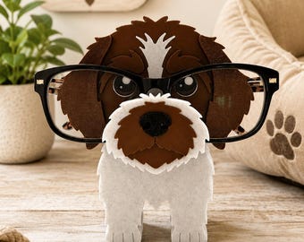 3D Printed Wirehaired Griffon Eyeglass Holder | 3D Printed Dog Glasses Stand | Dog Lover Gift | Nightstand Organizer