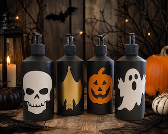 Halloween Soap Dispenser | Aluminum Pump Bottle | Spooky Lotion Dispenser | Refillable Bathroom & Kitchen Decor