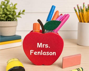 Gepersonaliseerde appelpennenhouder – 3D-geprint cadeau voor leraar