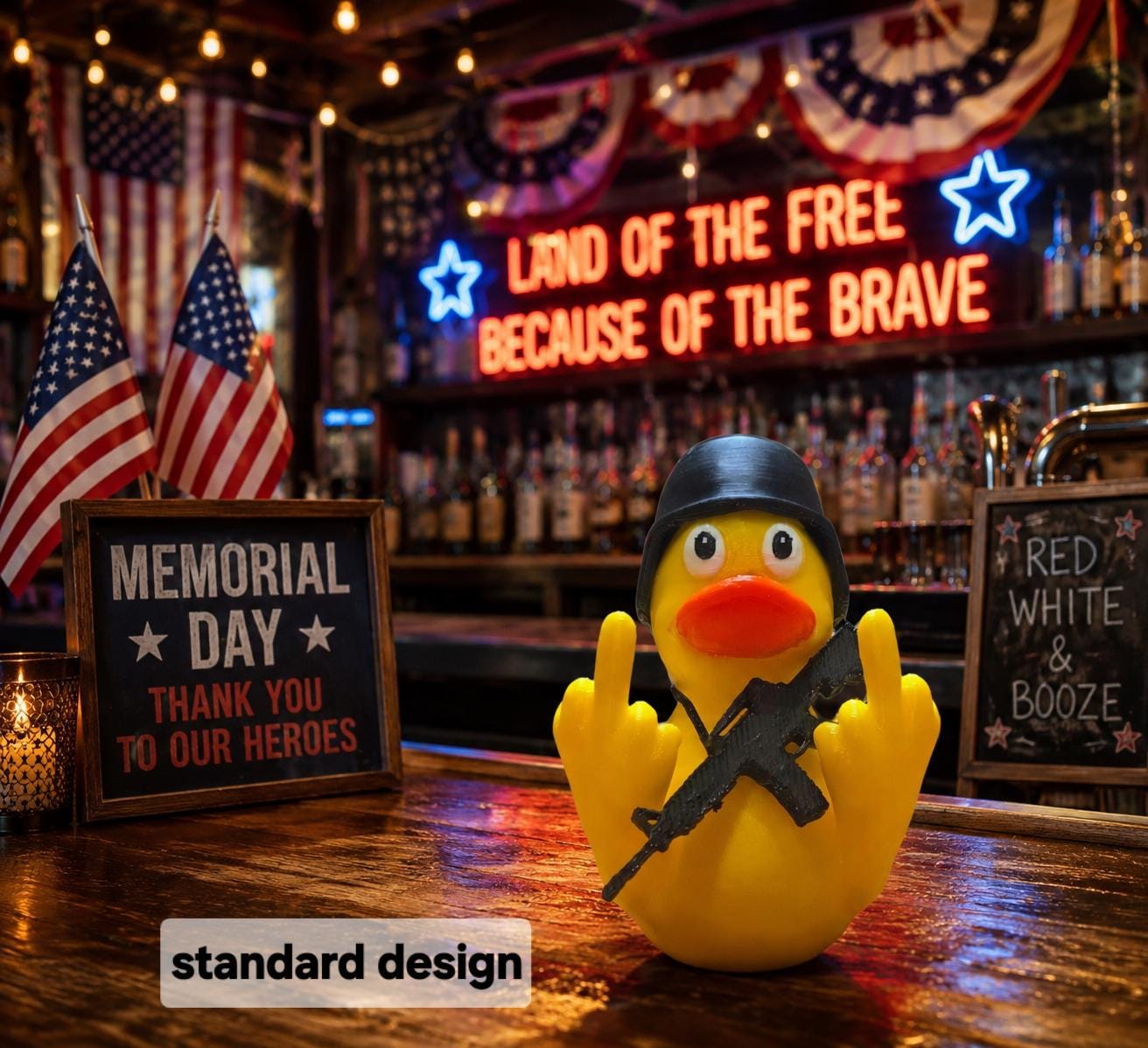 Tactical Rubber Duck, AR-15, F*** You Duck 3D Printed Novelty Gift
