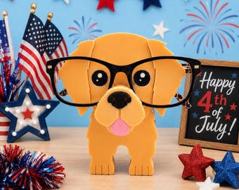 3D Printed Golden Retriever Glasses Holder: Desk Organizer, Dog Lover Gift