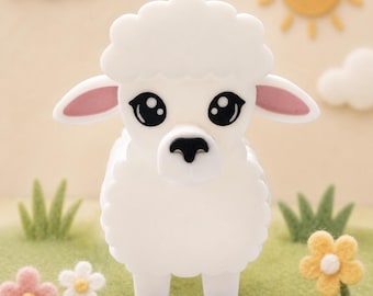 Fluffy Sheep Glasses Holder | 3D Printed Eyeglass Stand | Farm Animal Decor | Desk & Nightstand Organizer | Gift