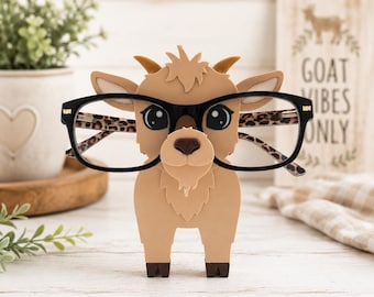 3D Printed Goat Glasses Holder - Eyeglass Stand, Personalized Goat Gift, Funny Farm Animal Decor, Goat Lover Gift, Desk Glasses Holder