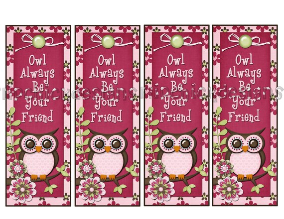 owl always be your friend printable bookmarks etsy