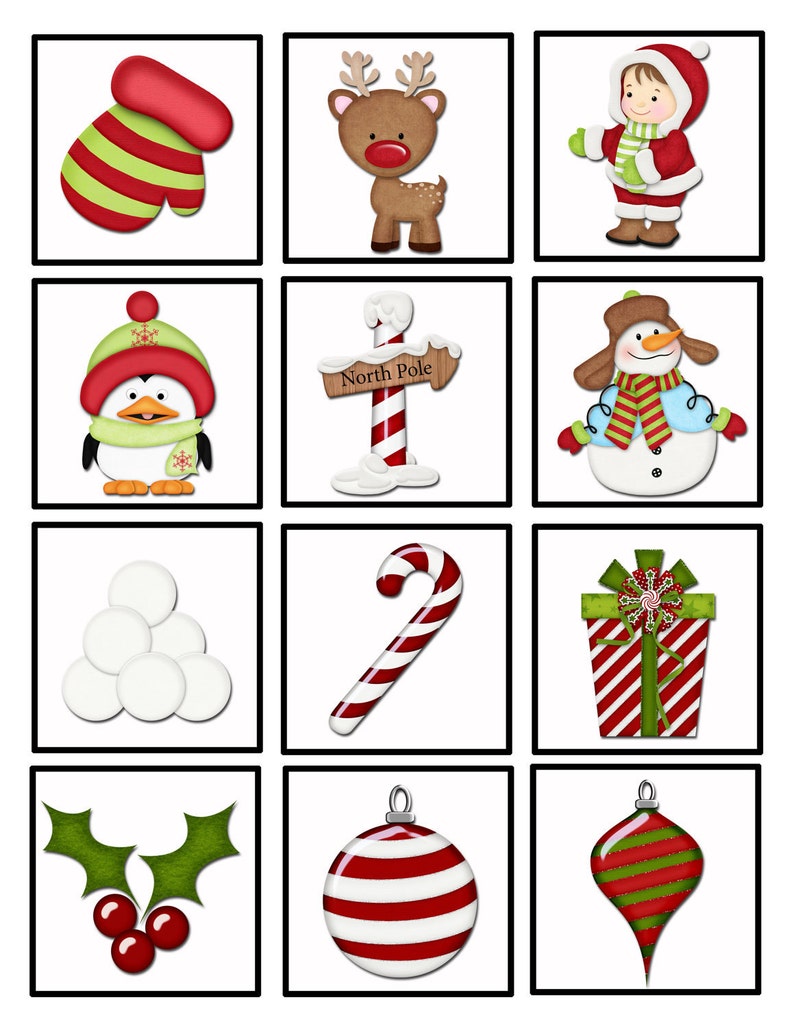 Printable Christmas Bingo Game Set 2 - Etsy