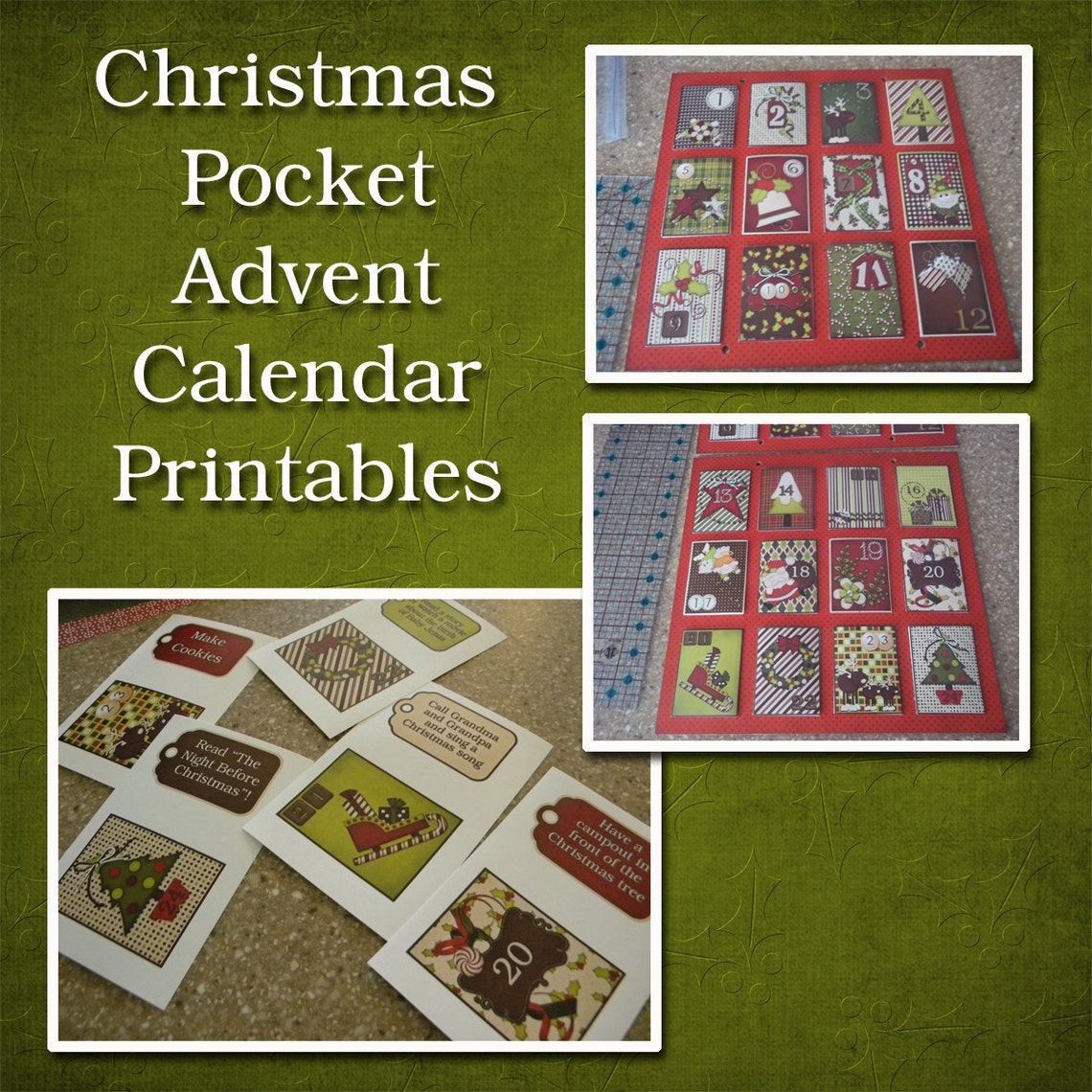 Christmas Pocket Advent Calendar Printables Etsy