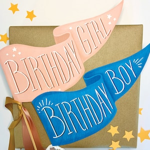 Printable Pennant Flag | Birthday Banner | Birthday Girl | Birthday Boy