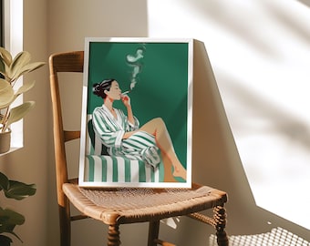 Empowered woman poster |  Emerald Green Print |Female wall art| Female empowerment | Eclectic feminist Gallery wall art | Strong woman print