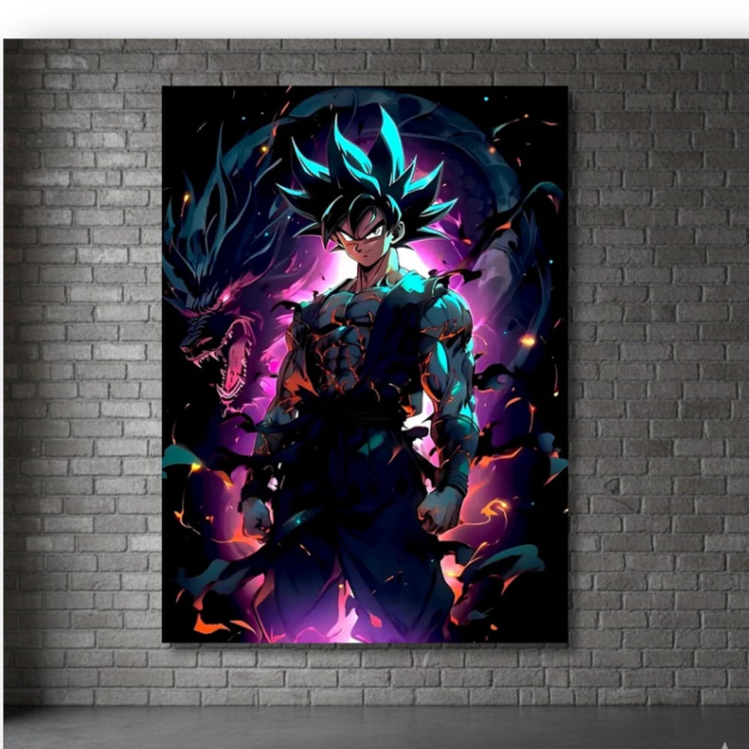 Goku Super Saiyan Metal Wall Art – Dragon Ball Z Anime Poster, Golden ...
